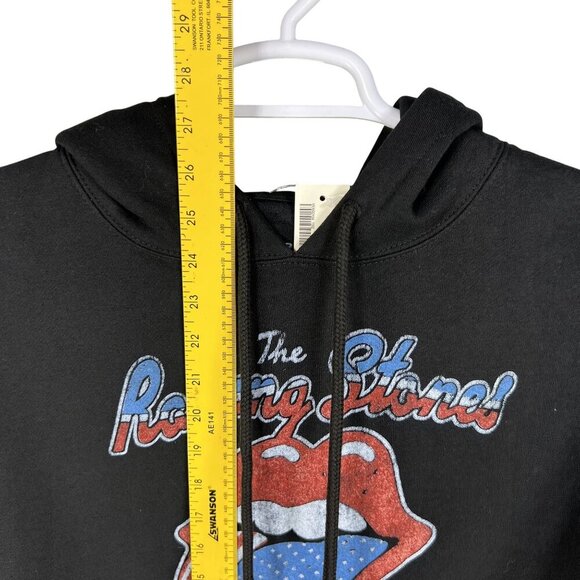 The Rolling Stones NWT Black Hoodie M American Flag Tongue Graphic Street Wear - Picture 6 of 11